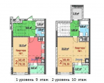 2-комнатная планировка квартиры в доме по адресу Глубочицкая улица 13 (4)