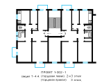 Поэтажная планировка квартир в доме по проекту 1-302-1