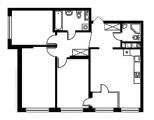 3-комнатная планировка квартиры в доме по адресу Сверстюка Евгения улица (Расковой Марины улица) 6а