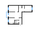 3-комнатная планировка квартиры в доме по проекту 1-438-5