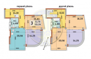 3-комнатная планировка квартиры в доме по адресу Радченко Петра улица 27