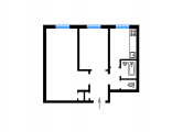 2-кімнатне планування квартири в будинку по проєкту 1-447С-25