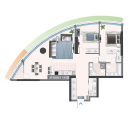 2-кімнатне планування квартири в будинку за адресою Електриків вулиця 28 (2)