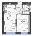 1-комнатная планировка квартиры в доме по адресу Новооскольская улица 8к