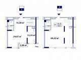 2-кімнатне планування квартири в будинку за адресою Антоновича вулиця (Горького вулиця) 109