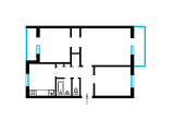 3-комнатная планировка квартиры в доме по проекту 87-3