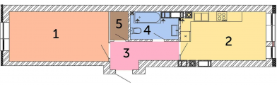 1-комнатная планировка квартиры в доме по адресу Ломоносова улица 71