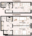 3-комнатная планировка квартиры в доме по адресу Максимовича Михаила улица (Трутенко Онуфрия улица) 24(1-4)