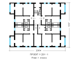 Поэтажная планировка квартир в доме по проекту 1-281-1