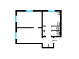2-кімнатне планування квартири в будинку по проєкту 1-201-18
