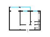 2-комнатная планировка квартиры в доме по проекту 1-КГ-480-52