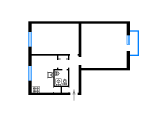 2-комнатная планировка квартиры в доме по проекту 1-201-13