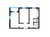 2-комнатная планировка квартиры в доме по проекту АППС-М