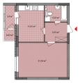 1-комнатная планировка квартиры в доме по адресу Выговского Ивана улица (Гречко маршала улица) 10ж