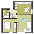 2-комнатная планировка квартиры в доме по адресу Молодежная улица 11в (3)