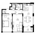 2-комнатная планировка квартиры в доме по адресу Новопечерский переулок 5