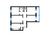 4-комнатная планировка квартиры в доме по проекту 96