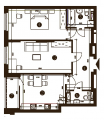 2-комнатная планировка квартиры в доме по адресу Днепровская набережная 17в