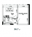 1-комнатная планировка квартиры в доме по адресу Гмыри Бориса улица дом 5