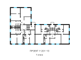 Поэтажная планировка квартир в доме по проекту 1-201-13