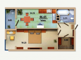 1-комнатная планировка квартиры в доме по адресу Клавдиевская улица 40е