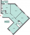 3-комнатная планировка квартиры в доме по адресу Выговского Ивана улица (Гречко маршала улица) 10ж