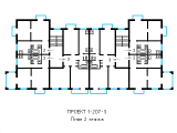Поэтажная планировка квартир в доме по проекту 1-207-5