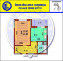 1-комнатная планировка квартиры в доме по адресу Данченко Сергея улица 34