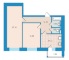 2-комнатная планировка квартиры в доме по адресу Вернадского академика бульвар 24 (2)