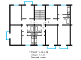 Поэтажная планировка квартир в доме по проекту 1-424-10
