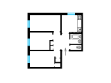 3-комнатная планировка квартиры в доме по проекту 1-464А-20