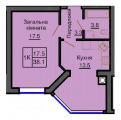 1-комнатная планировка квартиры в доме по адресу Мартынова проспект 5