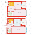 3-комнатная планировка квартиры в доме по адресу Бориспольская улица 18-26 (4)