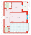 2-комнатная планировка квартиры в доме по адресу Бориспольская улица 18-26 (4)