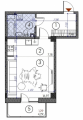 1-комнатная планировка квартиры в доме по адресу Чубинского Павла улица №6 (Жираф