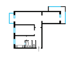 3-кімнатне планування квартири в будинку по проєкту 1-447С-47