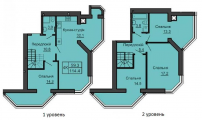 4-комнатная планировка квартиры в доме по адресу Боголюбова улица 44