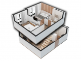 3-комнатная планировка квартиры в доме по адресу Рабочая улица 3-13