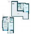 2-комнатная планировка квартиры в доме по адресу Индустриальный переулок 2