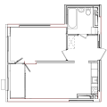 1-комнатная планировка квартиры в доме по адресу Правды / Выговского №8.3
