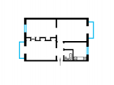 3-кімнатне планування квартири в будинку по проєкту 4-36