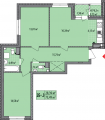 2-комнатная планировка квартиры в доме по адресу Выговского Ивана улица (Гречко маршала улица) 10ж