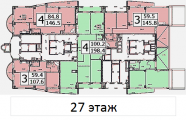 Поэтажная планировка квартир в доме по адресу Оболонская набережная 1к2