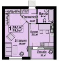 1-комнатная планировка квартиры в доме по адресу Франко Ивана улица №3