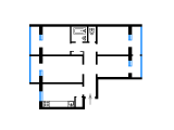 4-кімнатне планування квартири в будинку по проєкту 96