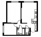 2-кімнатне планування квартири в будинку за адресою Сверстюка Євгена вулиця (Раскової Марини вулиця) 6а
