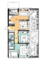 2-комнатная планировка квартиры в доме по адресу Семьи Хохловых улица 8 (А07)