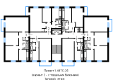 Поэтажная планировка квартир в доме по проекту 1-447С-25