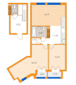 2-комнатная планировка квартиры в доме по адресу Святошинская площадь 1 (3)