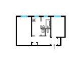 2-комнатная планировка квартиры в доме по проекту 1-480-11